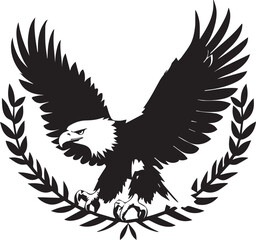 Eagle silhouette black design vector on white background