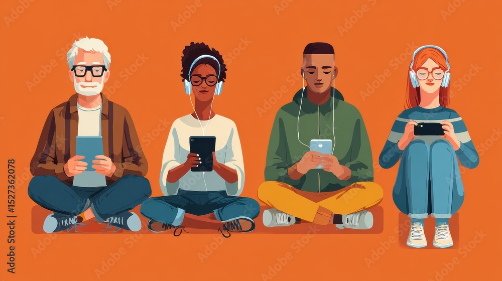 Poster Understanding Generational Differences in Technology Use From Baby Boomers to Gen Z With Engaging Visual Icons