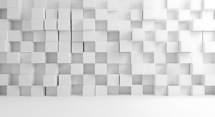 A White Room With Cubes on the Wall