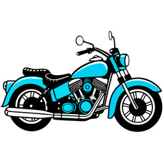 Obraz premium Classic Blue Motorcycle Illustration Vector Graphic Design
