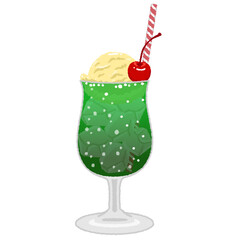 クリームソーダのイラスト