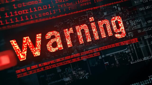 Warning Text with Cyber Attack Glitch/警告テキストとサイバー攻撃グリッチ5