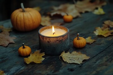 autumn still life with pumpkins