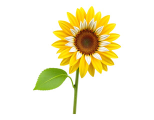 Obraz premium A vibrant sunflower in full bloom, isolated on a transparent background.