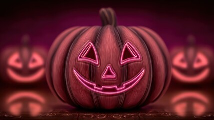 Spooky pink jack-o'-lantern