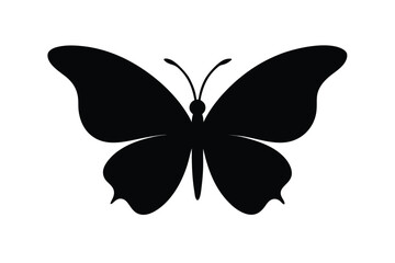 Clean And Simple Cut Out Butterfly Shape For Minimalist Designs vector art illustration