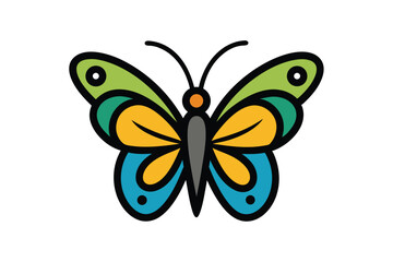 Hand Drawn Doodle Style Butterfly For A Fun And Creative Design vector art illustration