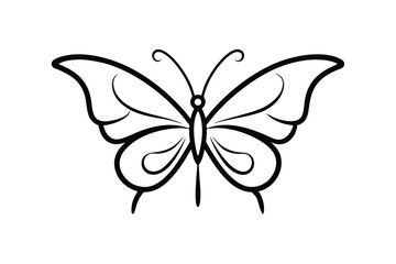 Hand Drawn Ink Butterfly Line Art For A Sketchy Artistic Feel vector art illustration