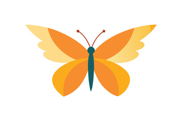 Simple And Elegant Minimalist Butterfly Outline For Modern Decor vector art illustration