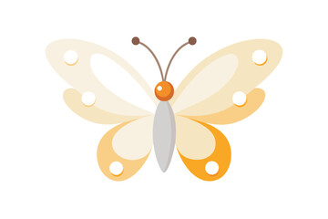 Elegant Pearl Textured Butterfly With A Luminous And Iridescent Sheen vector art illustration