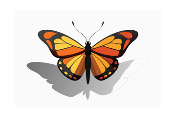 Lifelike Realistic Butterfly With A Subtle Shadow For Added Depth vector art illustration