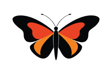 Modern Symmetrical Dual Tone Butterfly Design For A Bold Graphic Look vector art illustration