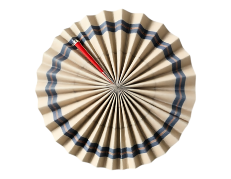 Radial Paper Fan with Red Pointer for Presentation