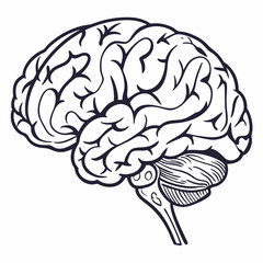 Brain with halftone stipple effect vector	