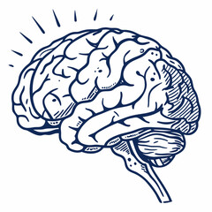 Brain with halftone stipple effect vector	