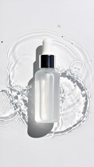 Clear Bottle with Water Splash in Soft Light and Quiet Stillness