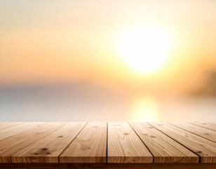 Warm Gradient Background with Subtle Light and Wooden Surface