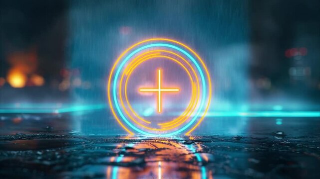 futuristic crosshair icon neon sniper scope 4K Videos - Powered by Adobe