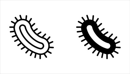 Simple set of virus and bacteria icons. Premium quality objects. Vector signs isolated on a white background.