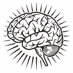 Brain with halftone stipple effect vector	