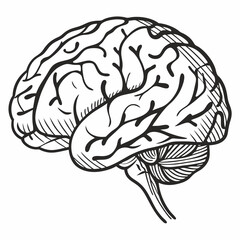 Fototapeta premium Brain with halftone stipple effect vector 