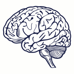 Brain with halftone stipple effect vector	