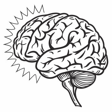 Brain with halftone stipple effect vector	