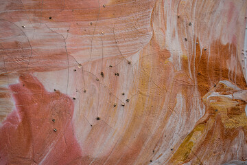 Mixed media abstract painting created using hand-painted strokes and a vibrant, textured pigment...