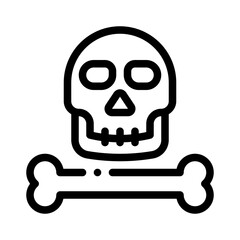 skull line icon