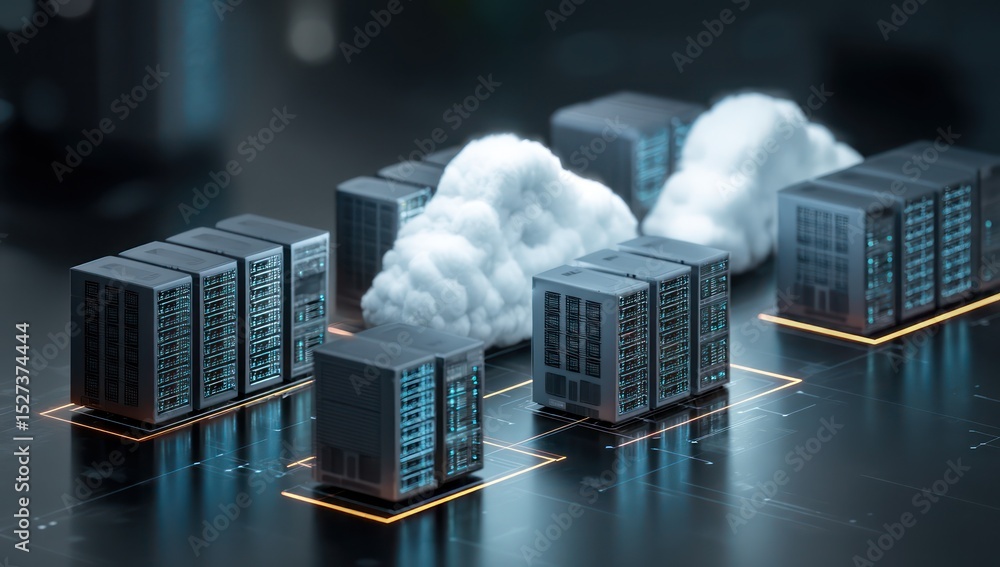 Poster business operations streamlined with a cloud data storage and management system for easy access.