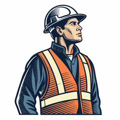 Create a bold, vector illustration of a construction safety helmet with a thick, impactful stroke.  Design should be highly visible and easily scalable.