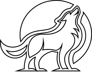 line vector logo wolf, fox, and jackal  