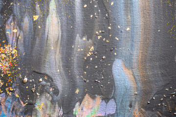 Bold handmade abstract painting featuring layered brushstrokes, expressive textures, and rich color composition