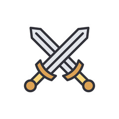 Crossed Swords Representing Conflict Dueling Or Historical Weaponry