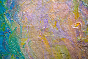 Bold handmade abstract painting featuring layered brushstrokes, expressive textures, and rich color...