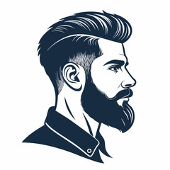 Create a bold vector illustration of a male avatar silhouette with a slightly slanted posture.  Focus on a strong, impactful stroke.