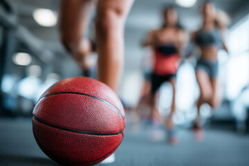 Close up, Physical education class and sport training in high school