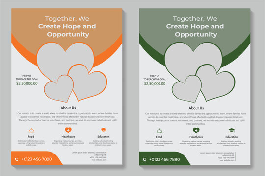 Fundraising Charity Flyer, Donation Banner, Charity flyer template. Charity flyer template with kids book donation brochure cover ad design kids charity flyer design donation social banner poster te 