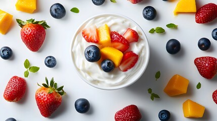 Delicious and healthy fruit yogurt