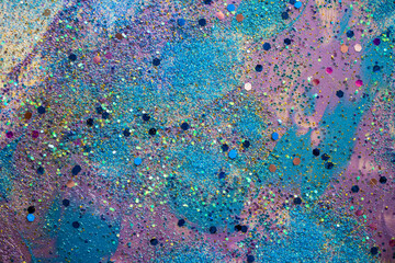 Abstract handmade painting with expressive brushstrokes, vivid colors, and textured surface on...