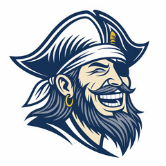 Create a bold vector illustration of a fierce pirate with a golden earring, emphasizing strong lines and a striking silhouette.