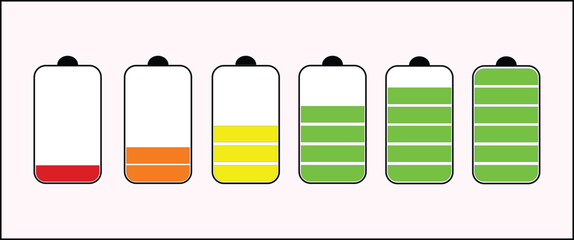 Battery charge level set icons