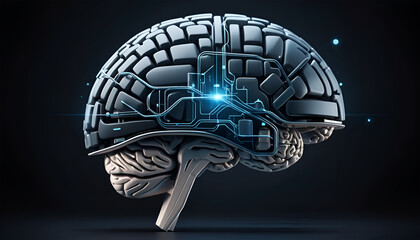 Futuristic Brain: AI, Neural Network, & Cognitive Technology Image