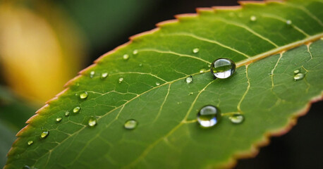 leaf with water drops