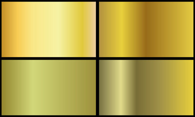 metallic gold color gradient set	