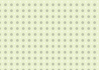 【日本の伝統模様】梅のシームレスパターン（緑系） / Ume – Japanese Traditional plum blossom Pattern (Green Tones)
