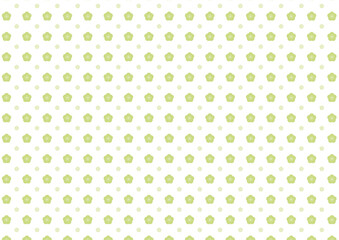 【日本の伝統模様】梅のシームレスパターン（緑系） / Ume – Japanese Traditional plum blossom Pattern (Green Tones)