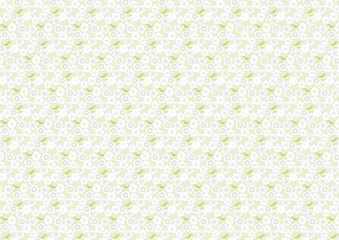 【日本の伝統模様】梅のシームレスパターン（緑系） / Ume – Japanese Traditional plum blossom Pattern (Green Tones)