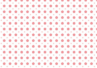 【日本の伝統模様】梅のシームレスパターン（赤系） / Ume – Japanese Traditional plum blossom Pattern (Red Tones)