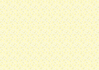 【日本の伝統模様】梅のシームレスパターン（黄系） / Ume – Japanese Traditional plum blossom Pattern (Yellow Tones)